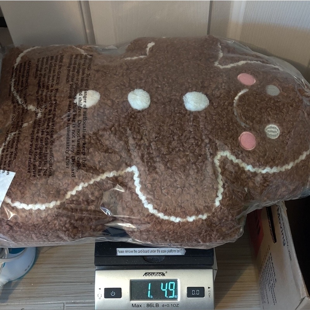 Viral Tik Tok Gingerbread Pillow Plush Pink Cheeks Christmas‎ Decor Large NEW! - Picture 11 of 12